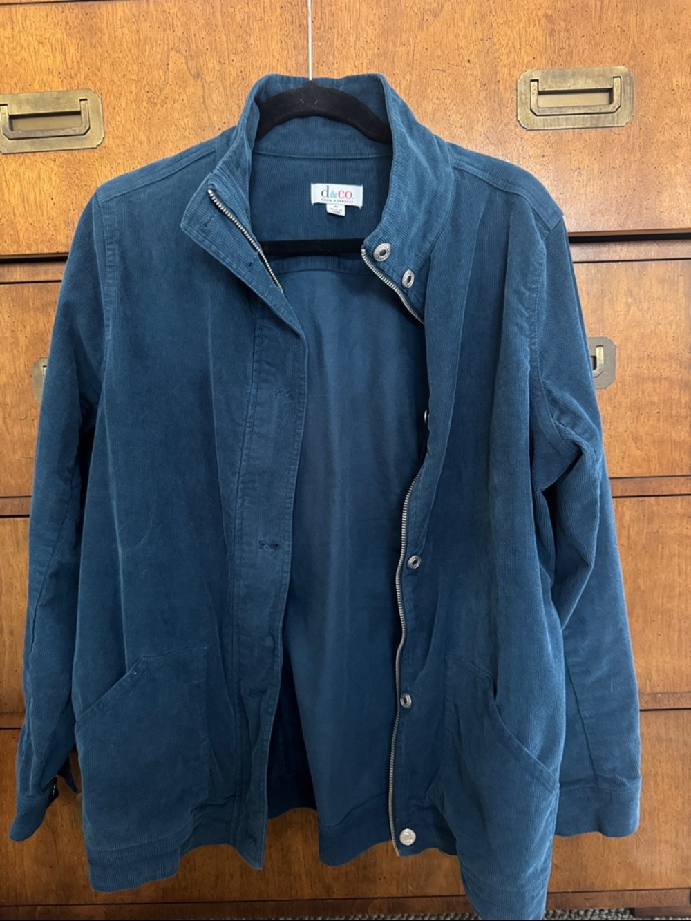 Denim&Co Blue Corduroy Lightweight Shirt Jacket
